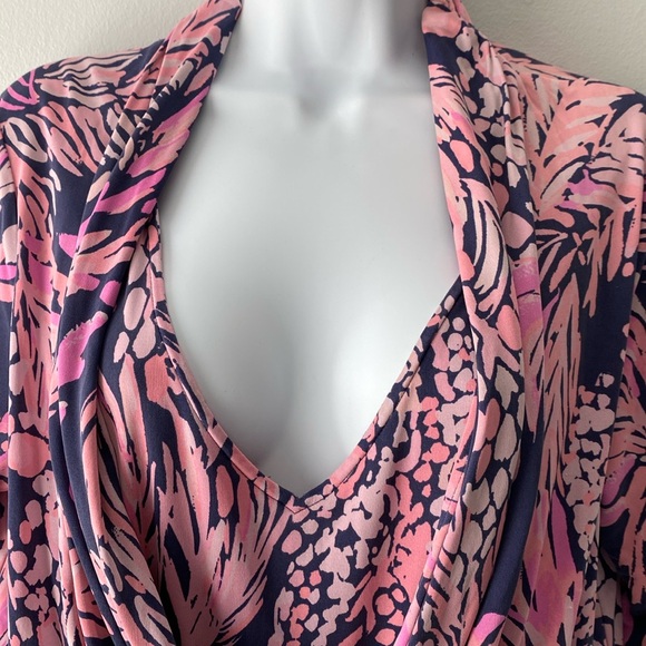 Lilly Pulitzer Felizia Silk Wrap Dress L - Picture 6 of 11